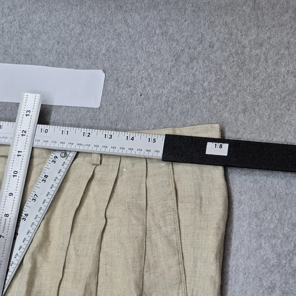 VINTAGE Natural Issue By Feldini Men Pants 36X29 Beige Linen Modernized 28